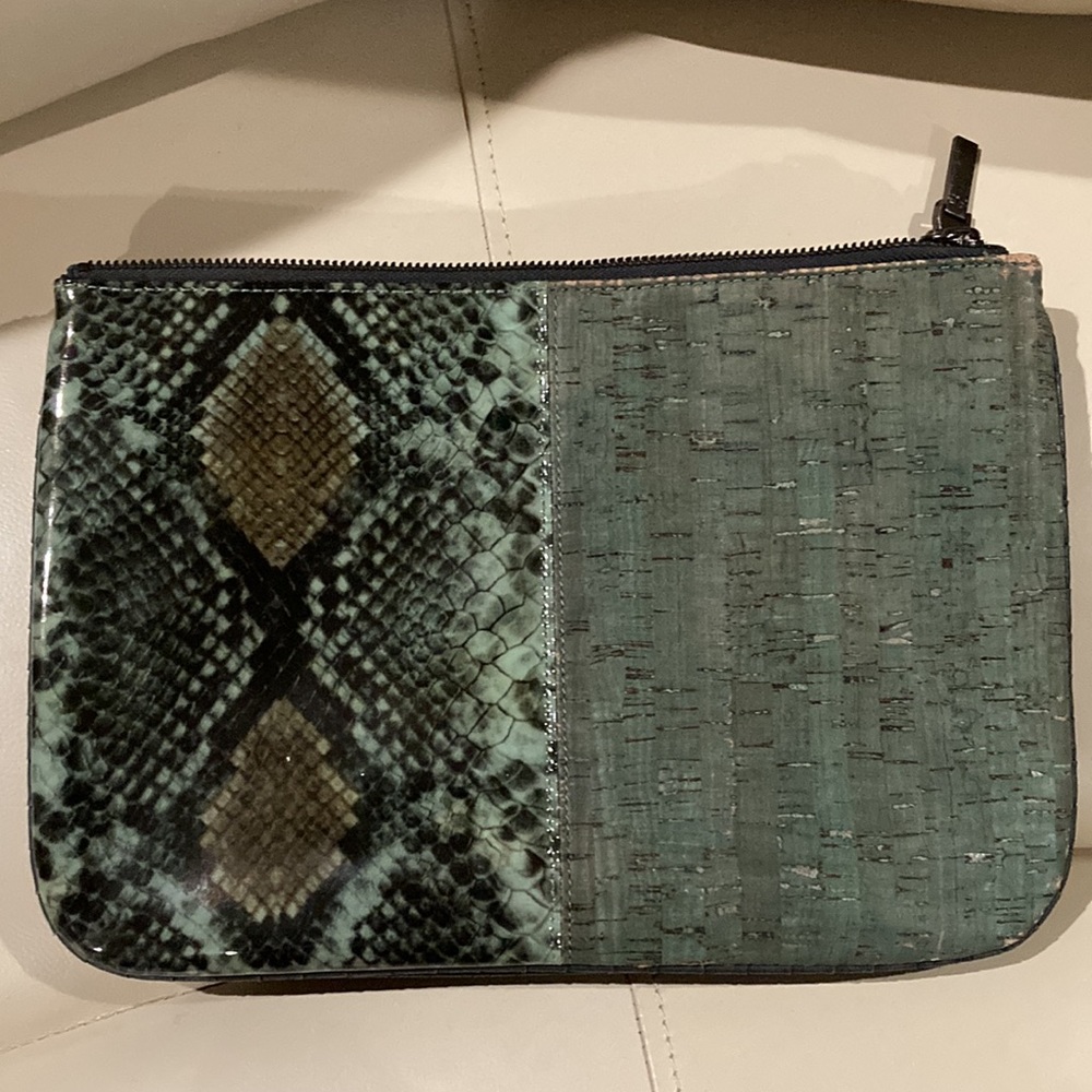French Connection Distressed Python Print Clutch - image 2